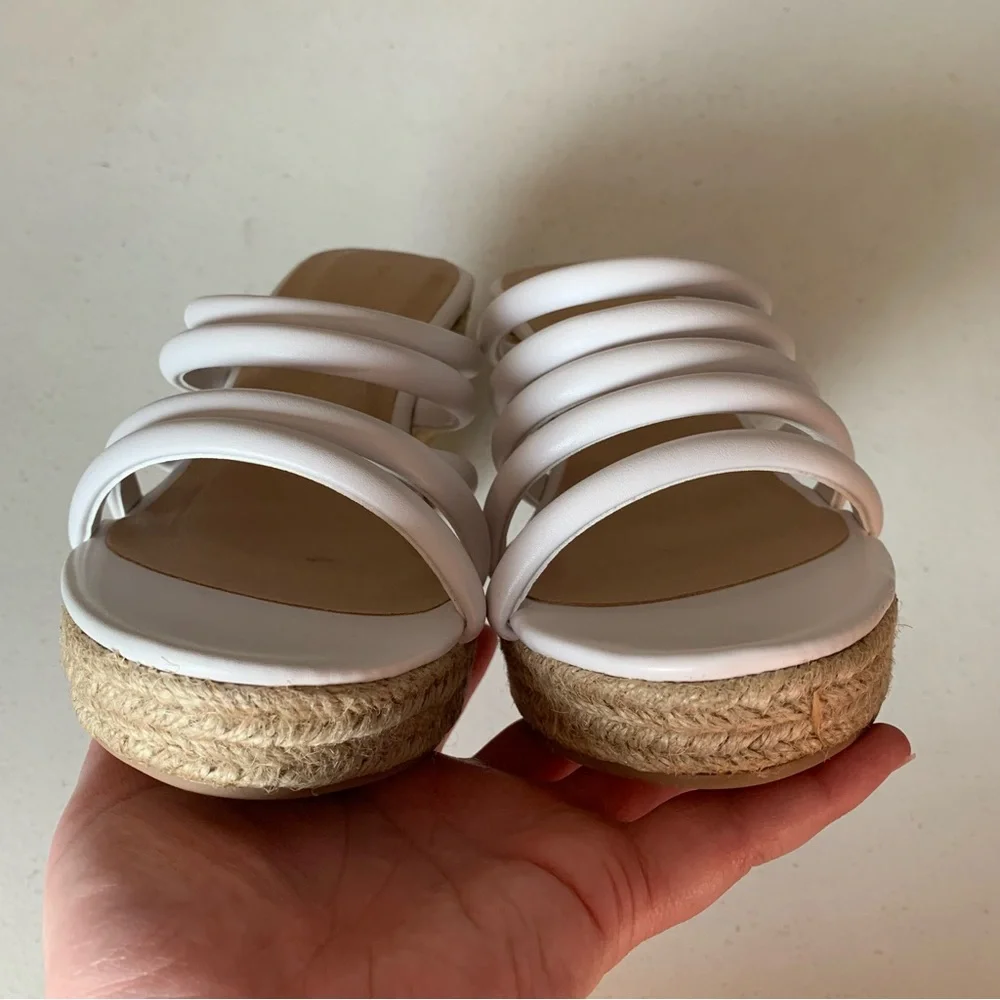 Chinese Laundry White Eleana Strappy Platform Wedge Espadrille Sandals Size 9